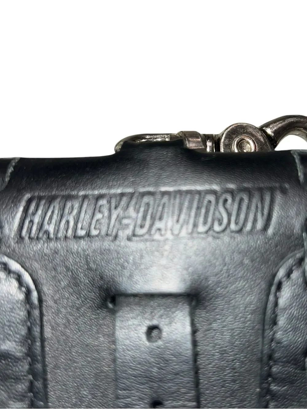 Harley-Davidson Black Leather Belt Clip Pouch Key Holder Biker Accessory